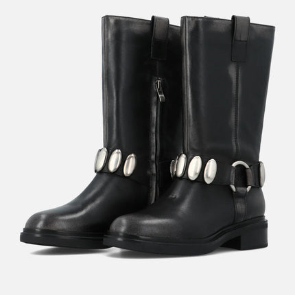 Bruno Premi Stivali Biker Donna in pelle Nero OL ALIA BM4101 GUN Bruno Premi 