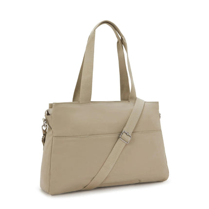 Borsa Lavoro Kipling Lapdop 15 Pollici con Tracolla in Tessuto Beige ELYSIA WORK BOHO TAN Kipling 