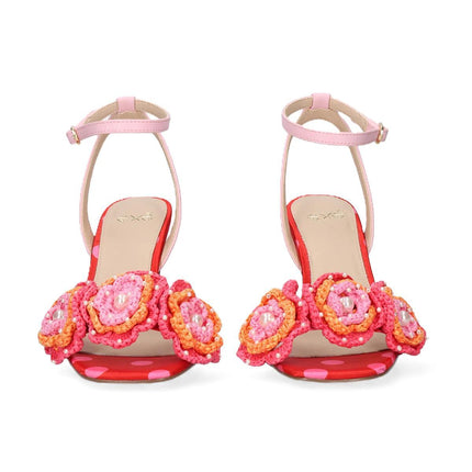 Exe Sandalo Donna Multicolore Fantasia con Tacco Stiletto Specchio ANITA 116 FLOWER MULTI Exe 