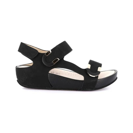 Grunland Sandalo Donna Confort con Velcro in Tessuto Nero - MARIO SPATARELLA