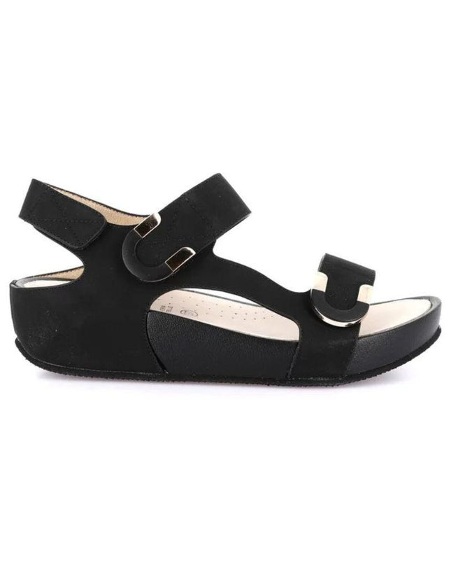 Grunland Sandalo Donna Confort con Velcro in Tessuto Nero - MARIO SPATARELLA