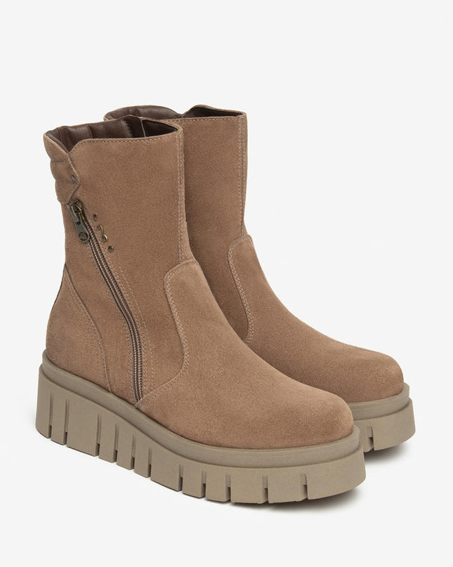 Nero Giardini Stivaletti Donna con Zeppa in Camoscio Talpa I514914D MOU 442 Nero Giardini 