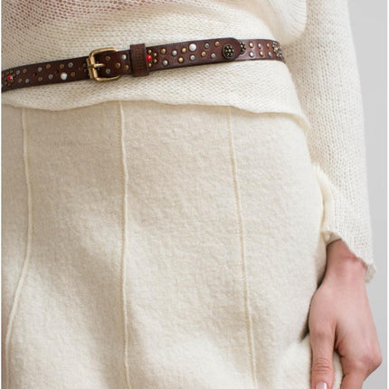 Biba Cintura Donna Pelle Cuoio con Borchie - MARIO SPATARELLA