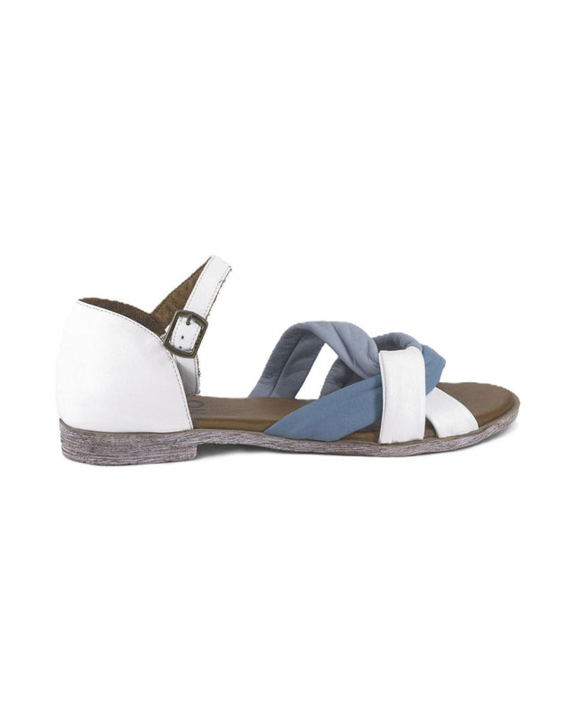 Sandali Donna Bassi in Pelle Y3405 AZZURRO Bueno 