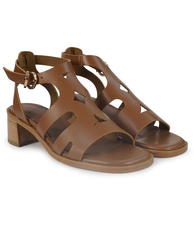 Frau Sandalo Gladiatore Donna con Tacco in Pelle Mou Cuoio 93M9 MOU LONDON Frau 