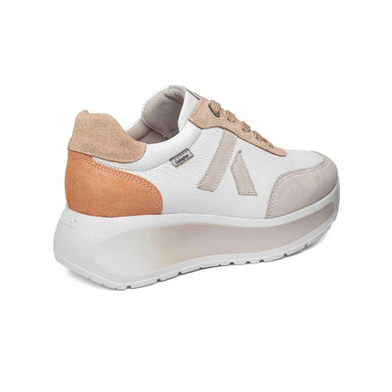 Callaghan Sneakers Donna con Zeppa in Pelle e Camoscio Bianco Pesca 61605 GRACE PINK Callaghan 