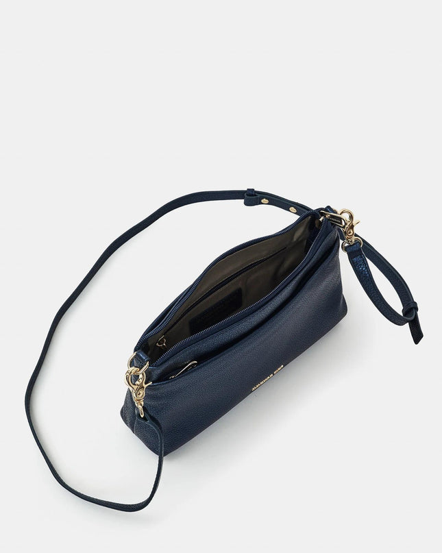 Mandarina Duck Borsa Pochette Donna con Tracolla in Pelle Blu Metal OYT03 MELLOW METAL BLUE INDIGO Mandarina Duck 