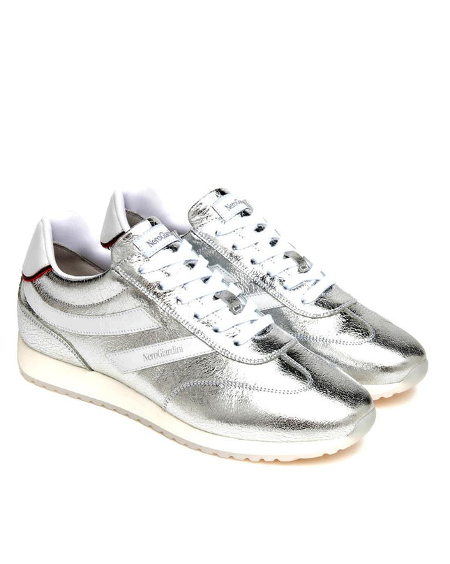 NeroGiardini Sneakers Bassa Donna in Pelle Argento - MARIO SPATARELLA