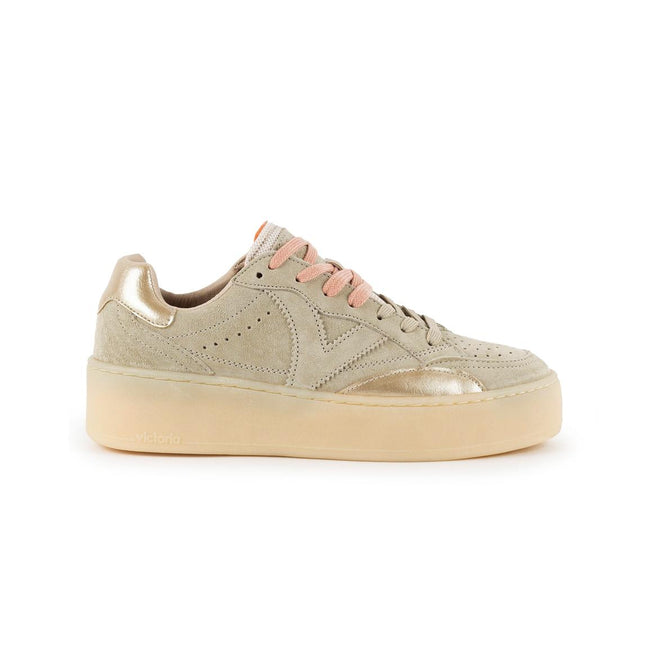 Victoria Sneakers Platform Donna in Camoscio beige 1265100 TURIN BEIGE Victoria 