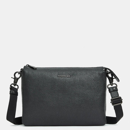 Mandarina Duck Pochette con Tracolla  in Pelle Nero FZT12 MELLOW LEATHER BLACK Mandarina Duck 