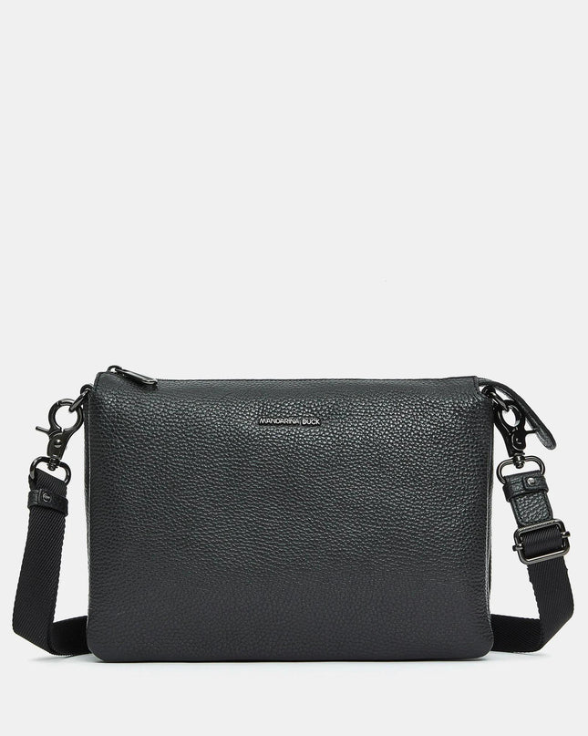 Mandarina Duck Pochette con Tracolla  in Pelle Nero FZT12 MELLOW LEATHER BLACK Mandarina Duck 