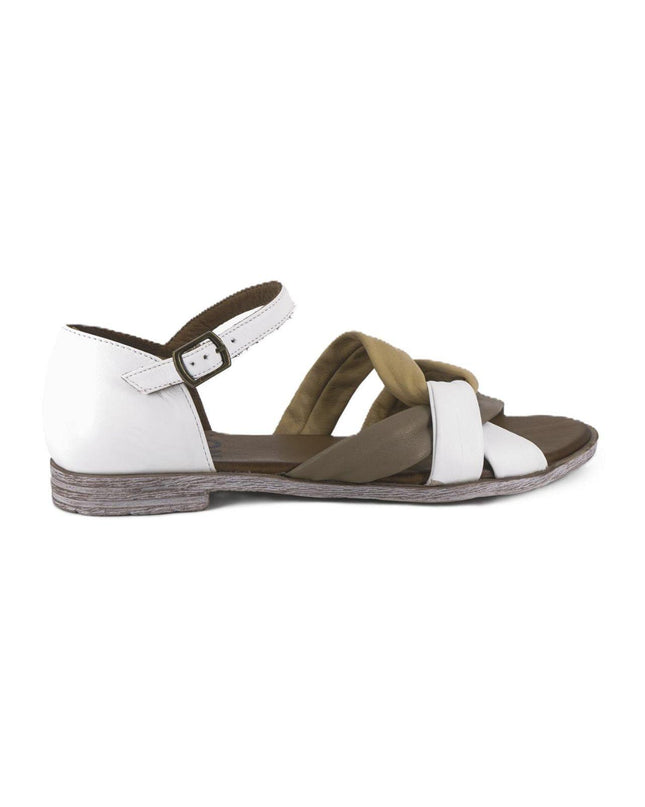 Sandali Donna Bassi in Pelle Y3405 BIANCO Bueno 
