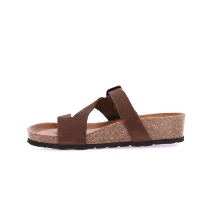 Grunland Sandali Plantare Sughero con Zeppa Testa di Moro CB0540 LEFT BROWN Grunland 