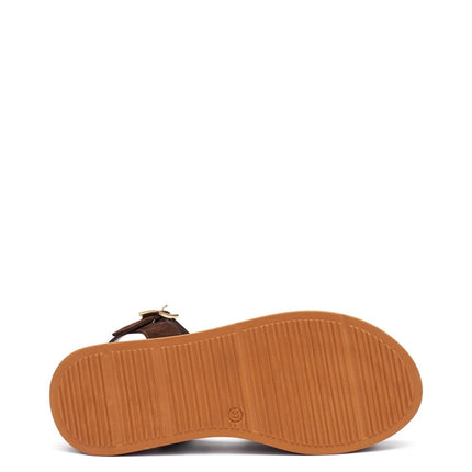 Frau Sandali con Zeppa Donna in Camoscio Marrone - MARIO SPATARELLA