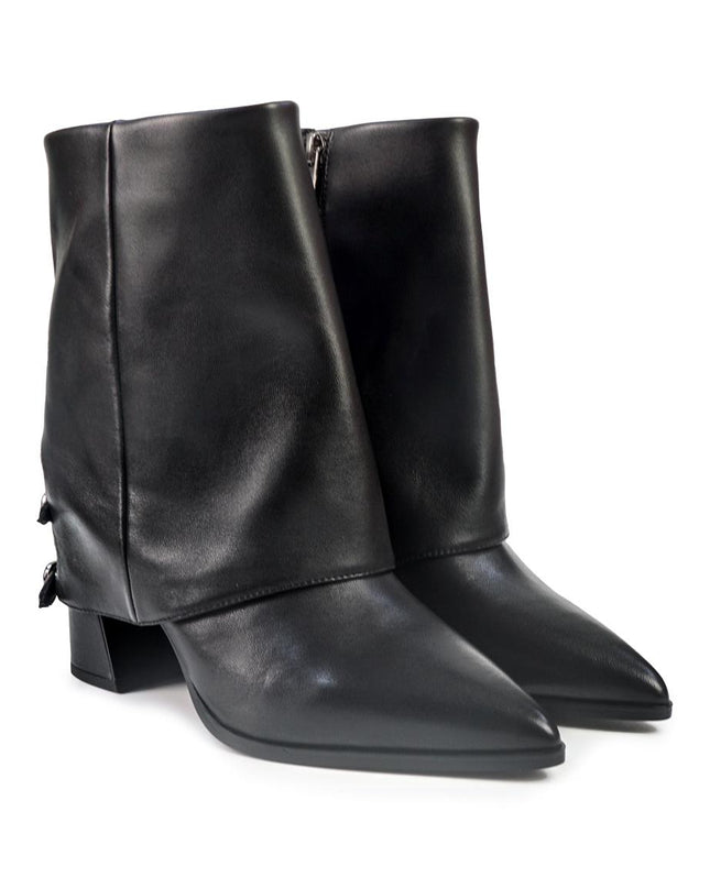 Mezzo Stivale con Risvolto Bruno Premi a Punta in Pelle Nero BM2604 BLACK Bruno Premi 