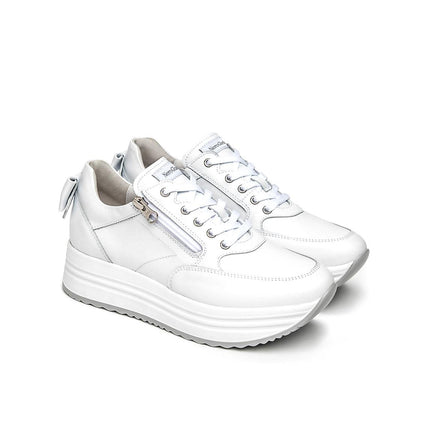 NeroGiardini Sneakers Platform Donna in Pelle Bianca E615210D BIANCO 707 Nero Giardini 