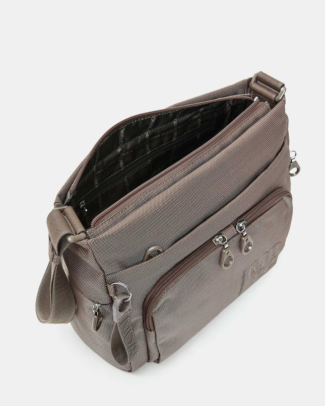 Mandarina Duck Borsa Multitasche con Tracolla in Tessuto Taupe QMT58 MD20 TAUPE Mandarina Duck 