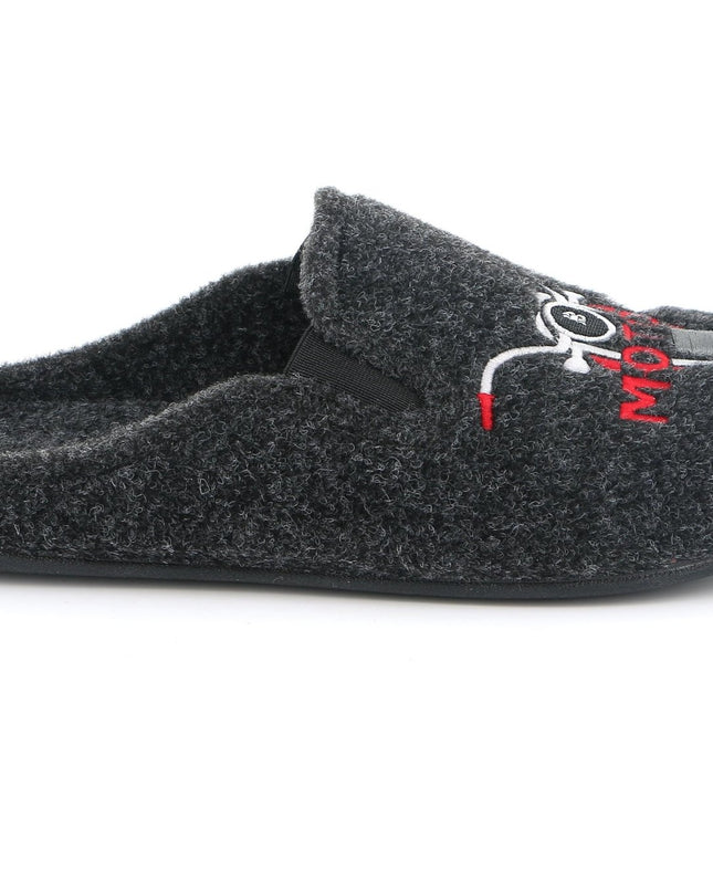 Pantofole Uomo Feltro Antracite - MARIO SPATARELLA