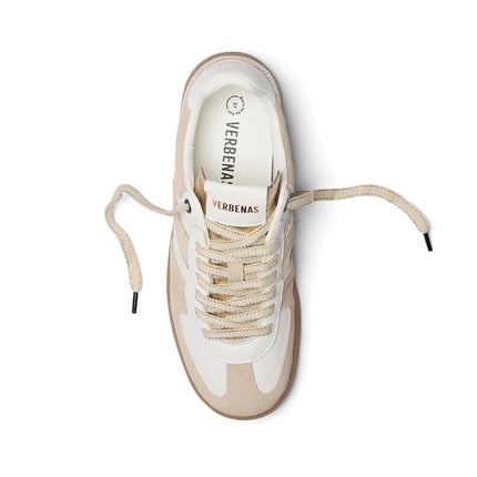 Verbenas Sneakers Bassa Donna in Pelle Bianca Profili Oro SORA SBIELA BLANCO ORO Verbenas 
