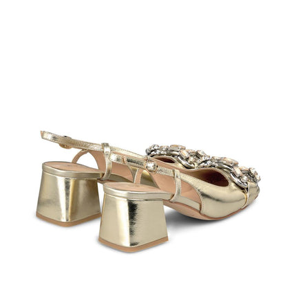Slingback Gioiello Laminato Oro V240330 GOLD Alma en Pena 