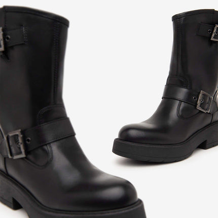 Nero Giardini Stivaletti Biker Donna  Pelle Nero I411980D NERO 100 Nero Giardini 