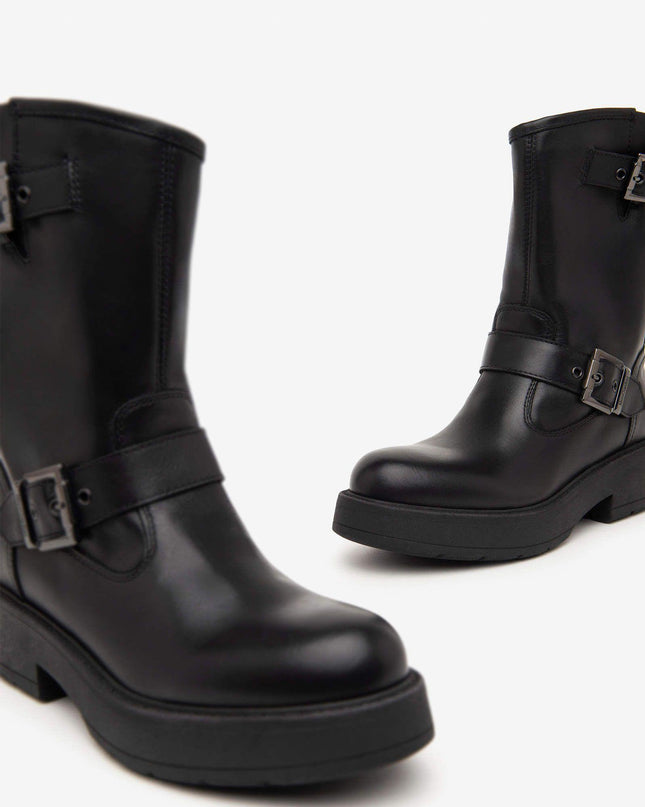 Nero Giardini Stivaletti Biker Donna  Pelle Nero I411980D NERO 100 Nero Giardini 