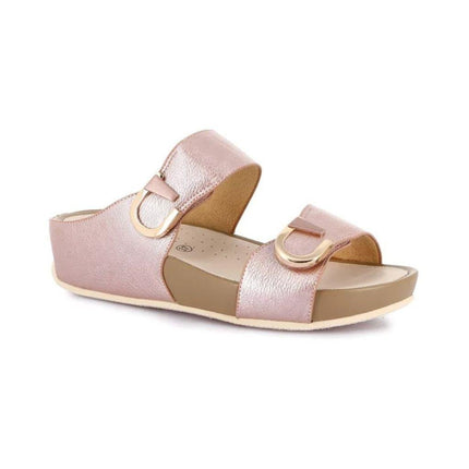 Grunland Sandalo Donna Ciabatta Confort con Velcro in Tessuto Cipria - MARIO SPATARELLA