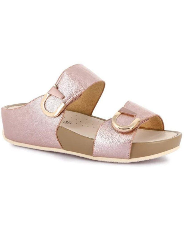 Grunland Sandalo Donna Ciabatta Confort con Velcro in Tessuto Cipria - MARIO SPATARELLA