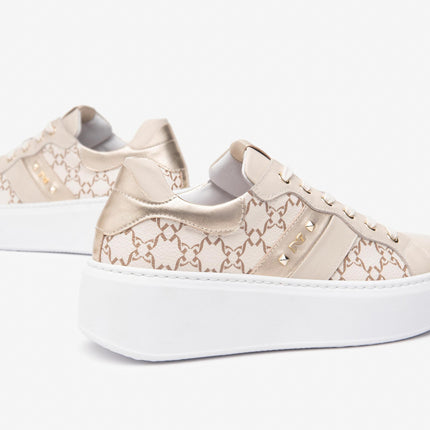 Nero Giardini Sneakers Donna con Zeppa in Pelle Milk E513080D MILK 710 Nero Giardini 