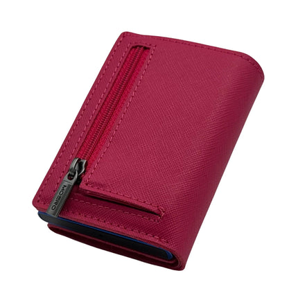 Moero Pro Plus Saffiano Magenta Zip Portafoglio Slim PRO PLUS SAFFIANO MAGENTA ZIP CARD BLACK Moero 