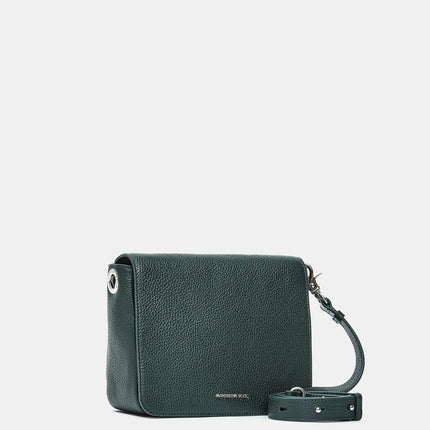 Borsa Mandarina Duck in Pelle Verde con Patta e Tracolla FZT69 MELLOW LEATHER PINE GREEN Mandarina Duck 