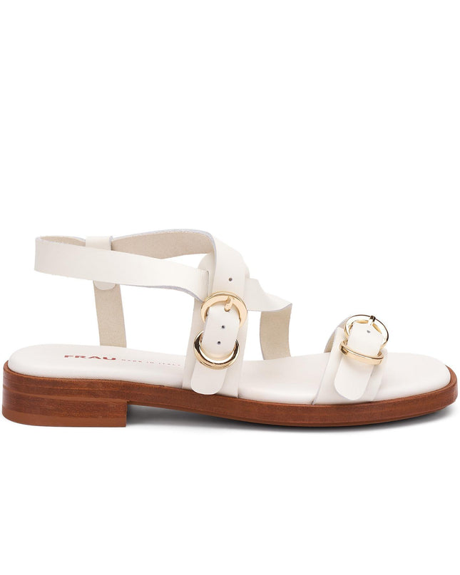 Frau Sandalo Basso Donna in Pelle Bianca 87M6 OFF WHITE Frau 