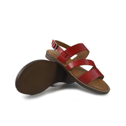 Vueva Sandali Flat Donna in Pelle Rosso WD425R03 RED Vueva 