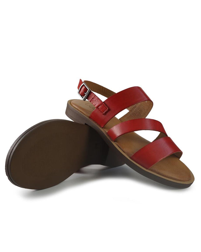 Vueva Sandali Flat Donna in Pelle Rosso WD425R03 RED Vueva 