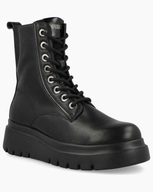 Impronte Anfibi Donna con Zeppa in Pelle Nero MADDALENA ELASTIC BLACK Impronte 