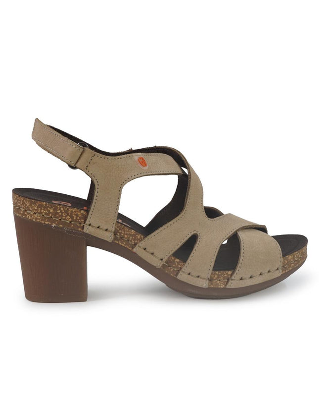 Jungla Sandali Donna con Tacco e Plateau in Nabuk Desert Beige 8005 DESERT Jungla 