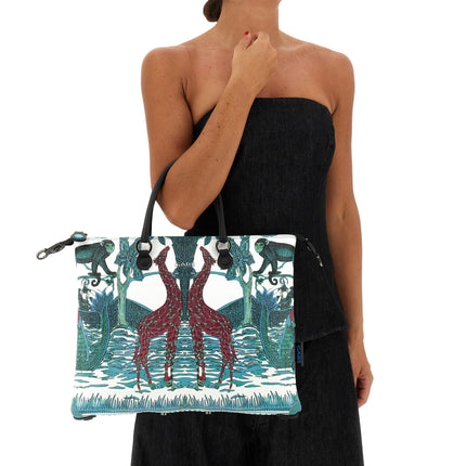 Gabs Borsa Convertibile e Trasformabile con Tracolla in Pelle Fantasia Jungle Tanzania G3 PLUS TG M JUNGLE TANZANIA Gabs 