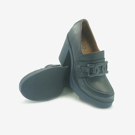 Mocassini Donna Tacco Alto Z3201 NAVY Bueno 