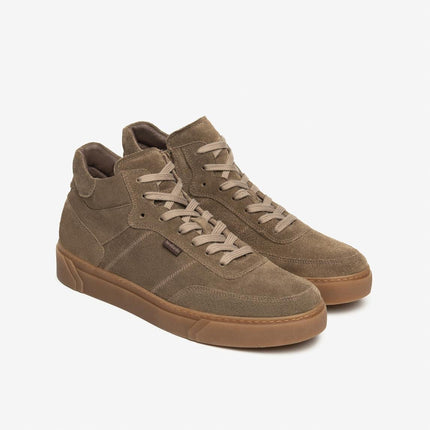 Nero Giardini Sneakers Alta Uomo in Camoscio Fango - MARIO SPATARELLA