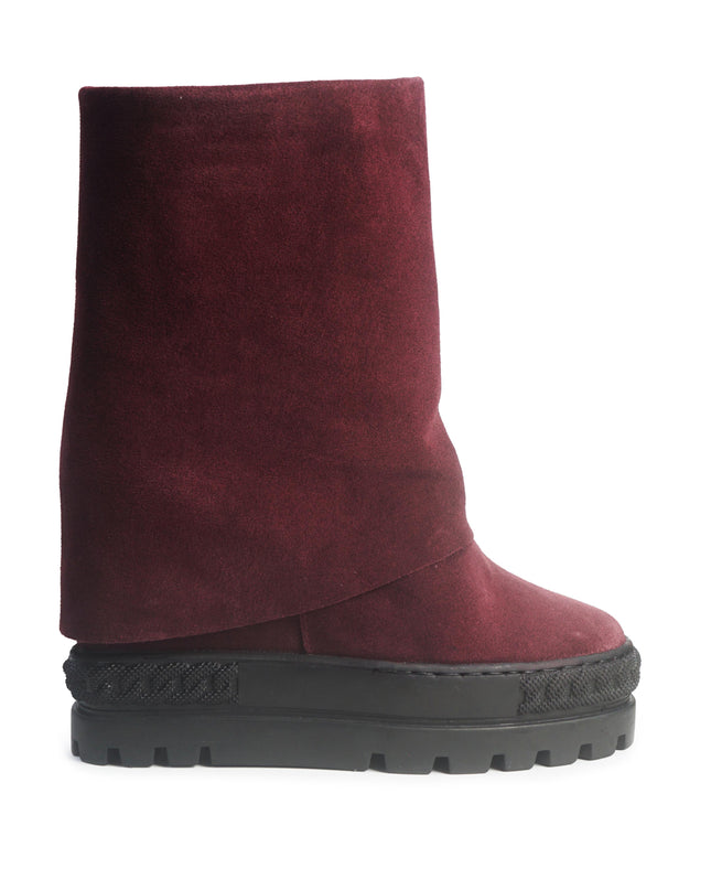 Stivali Zeppa Camoscio Bordò 622 NINA BURGUNDY SUEDE Tsakiris Mallas 