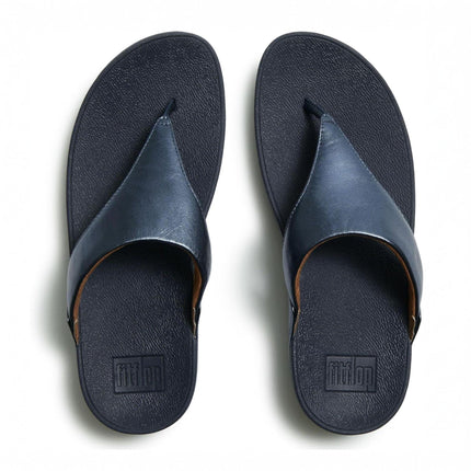 FitFlop Sandali Donna Infradito in Pelle Laminata Blu I88-D57 LULU METALLIC BLUE FitFlop 