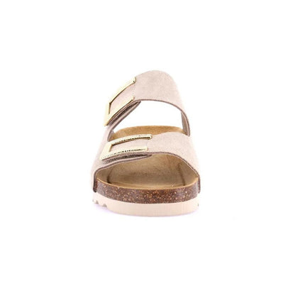 Grunland Sandali Donna Plantare Sughero Doppia Fibbia in Camoscio Beige CB0771 HOLA BEIGE Grunland 