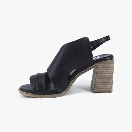 Sandali Donna con Tacco in Pelle Nera Y3705 NERO Bueno 