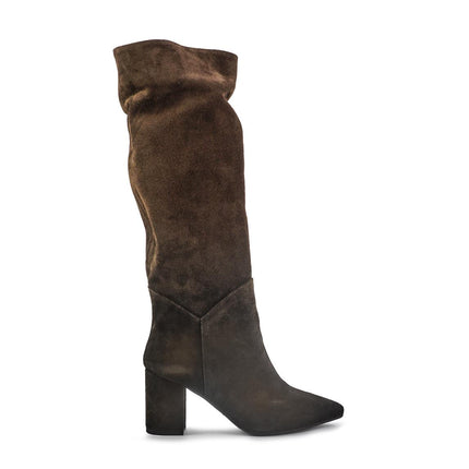 Spatarella Stivali Donna a Punta con Tacco in Camoscio Marrone LP111 BROWN Spatarella 