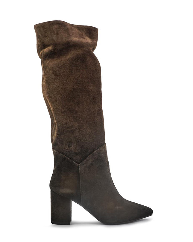 Spatarella Stivali Donna a Punta con Tacco in Camoscio Marrone LP111 BROWN Spatarella 