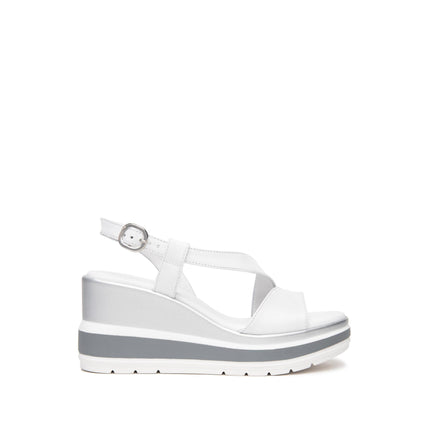 Nero Giardini Sandali Donna con Zeppa in Pelle Bianca E513520D BIANCO 707 Nero Giardini 