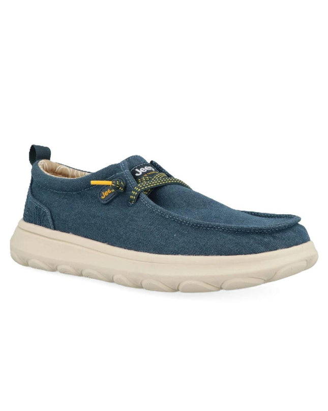 Jeep Wallabee Slip On Uomo in Tessuto Blu - MARIO SPATARELLA