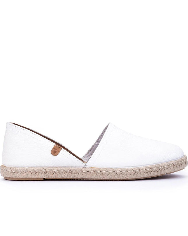 Verbenas Espadrillas Bassa da Donna in Pelle Bianca - MARIO SPATARELLA