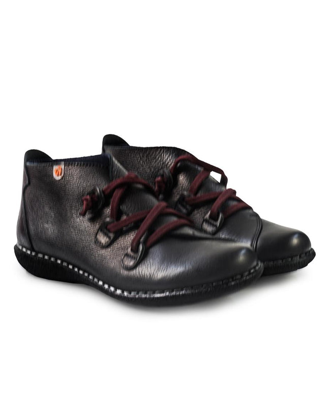 Jungla Scarpa Stivaletto con Lacci Elastici in pelle Nero 5811 BLACK Jungla 