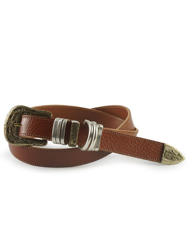 Cintura Texana Donna in Pelle Cuoio 10425/25 SELLA Spatarella 